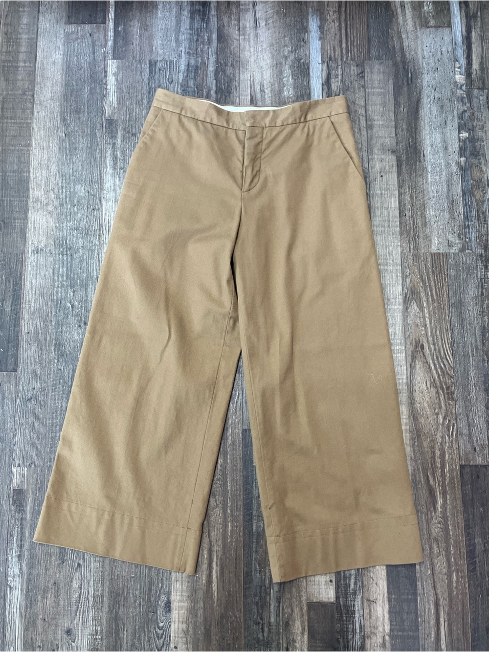 Marni Beige Wide-Leg Cotton Cropped Trousers Pants Size EU 40/ US 10
